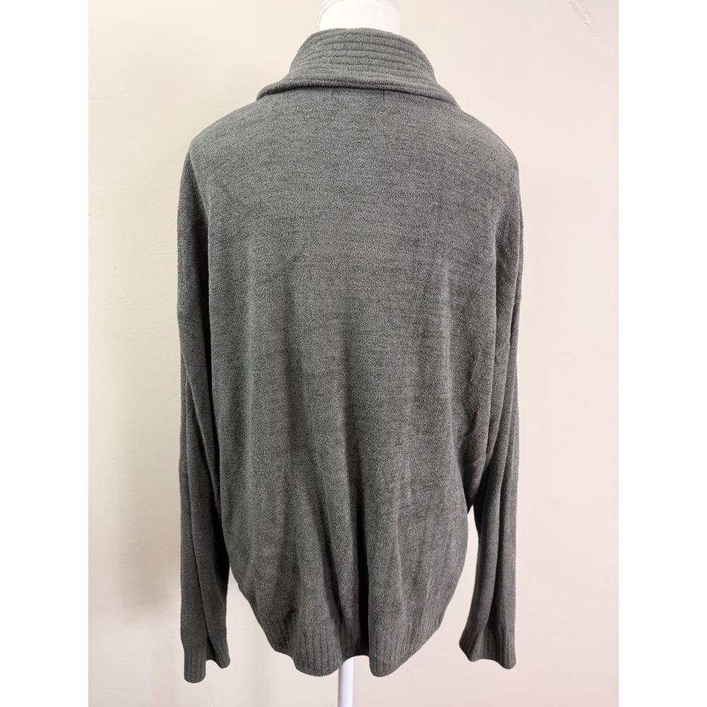 Barefoot Dreams CozyChic Ultra Lite Shawl Collar Pullover Sweater Grey XL - Picture 4 of 9